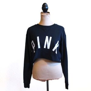 Victoria's Secret PINK Cropped Black Sweatshirt